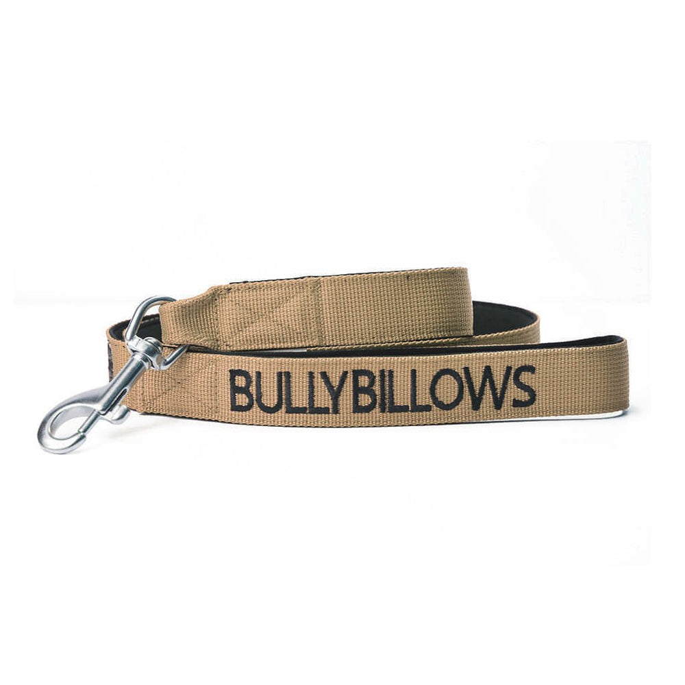 Bully Billows Nylon Snap Hook Dog Lead - Military Tan - The Pet Butcher - Bully Billows