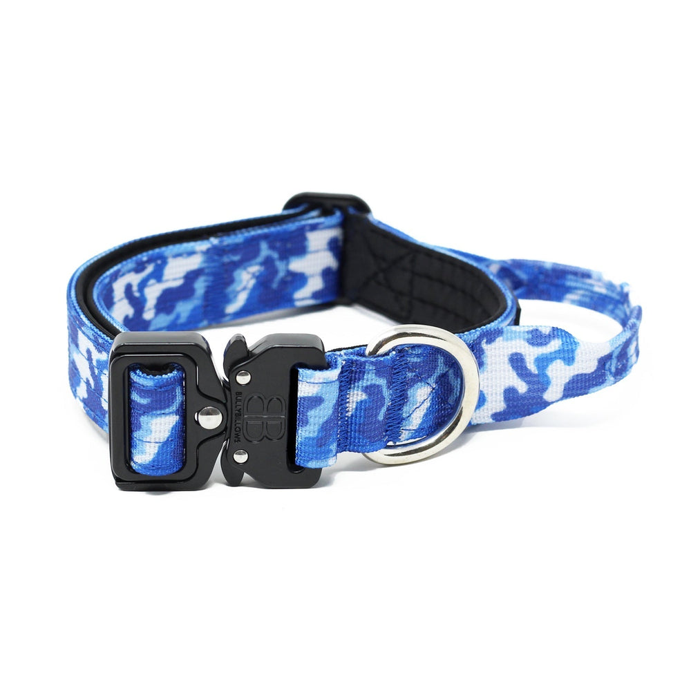 Bully Billows 2.5cm Combat® Collar | With Handle & Rated Clip - Camo Blue v2.0 - The Pet Butcher - Bully Billows