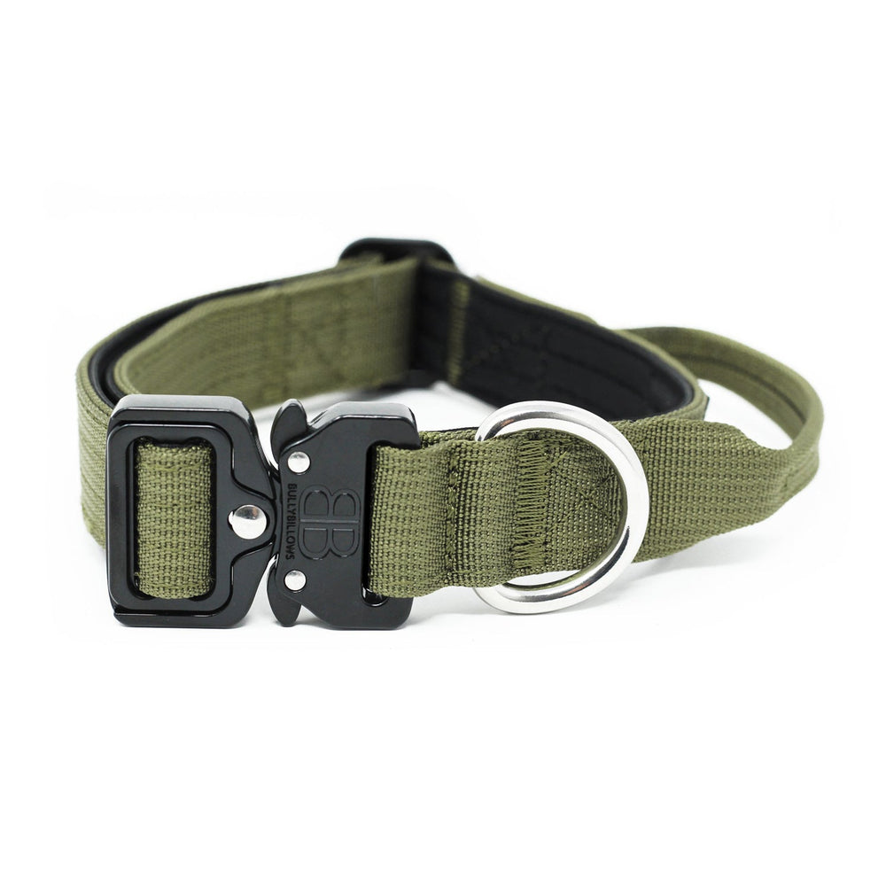 Bully Billows 2.5cm Combat® Collar | With Handle & Rated Clip - Khaki v2.0 - The Pet Butcher - Bully Billows