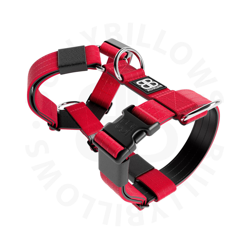 Bully Billows TRI-Harness® | Anti-Pull, Adjustable & Durable - Dog Trainers Choice - Red v2.0 - The Pet Butcher - Bully Billows