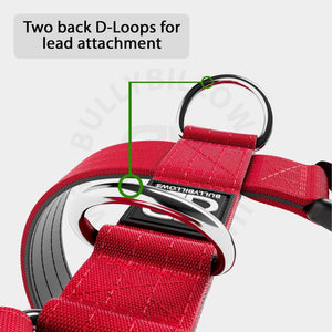 Bully Billows TRI-Harness® | Anti-Pull, Adjustable & Durable - Dog Trainers Choice - Red v2.0 - The Pet Butcher - Bully Billows